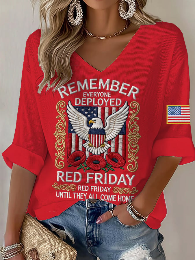 Women's  Red Friday Print T-Shirt