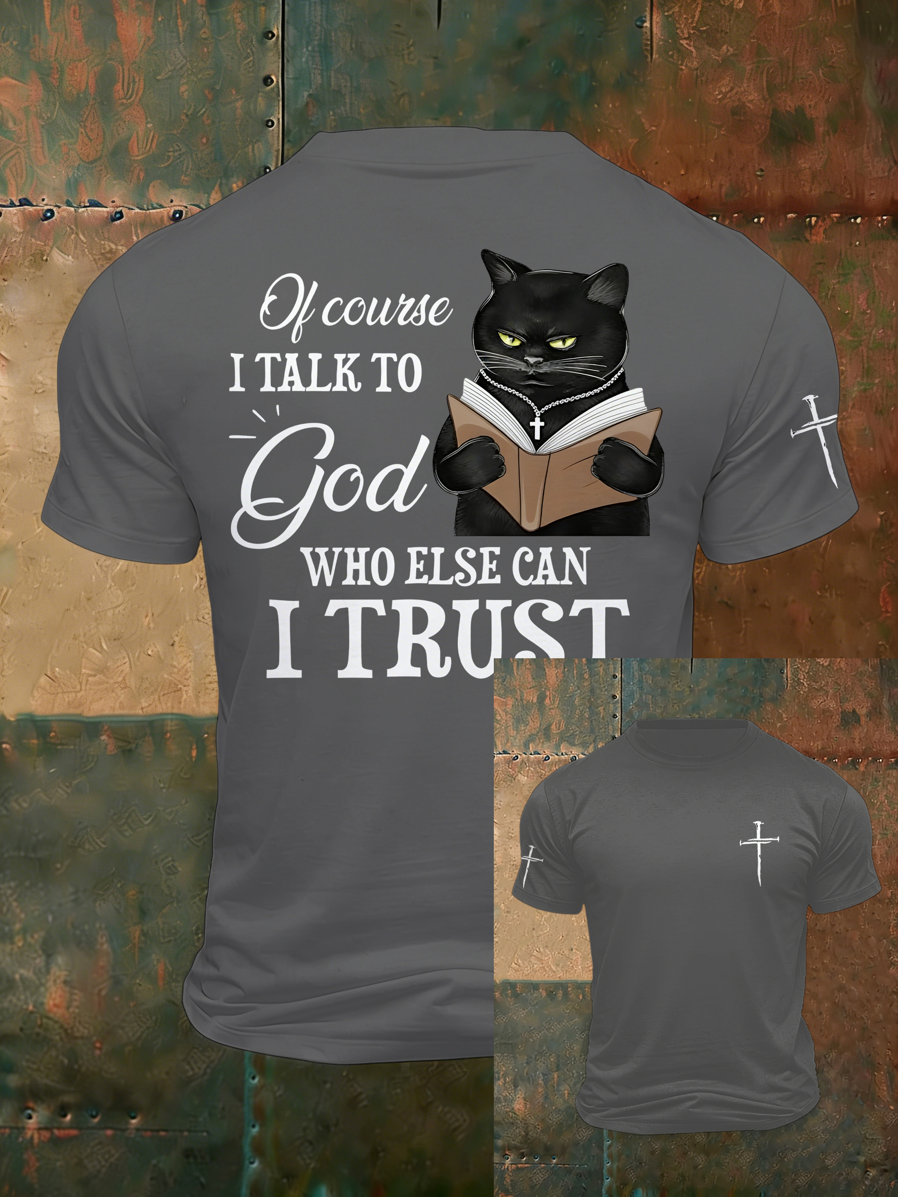 Men'S Casual Faith Jesus Letter Printed Round Neck T-Shirt
