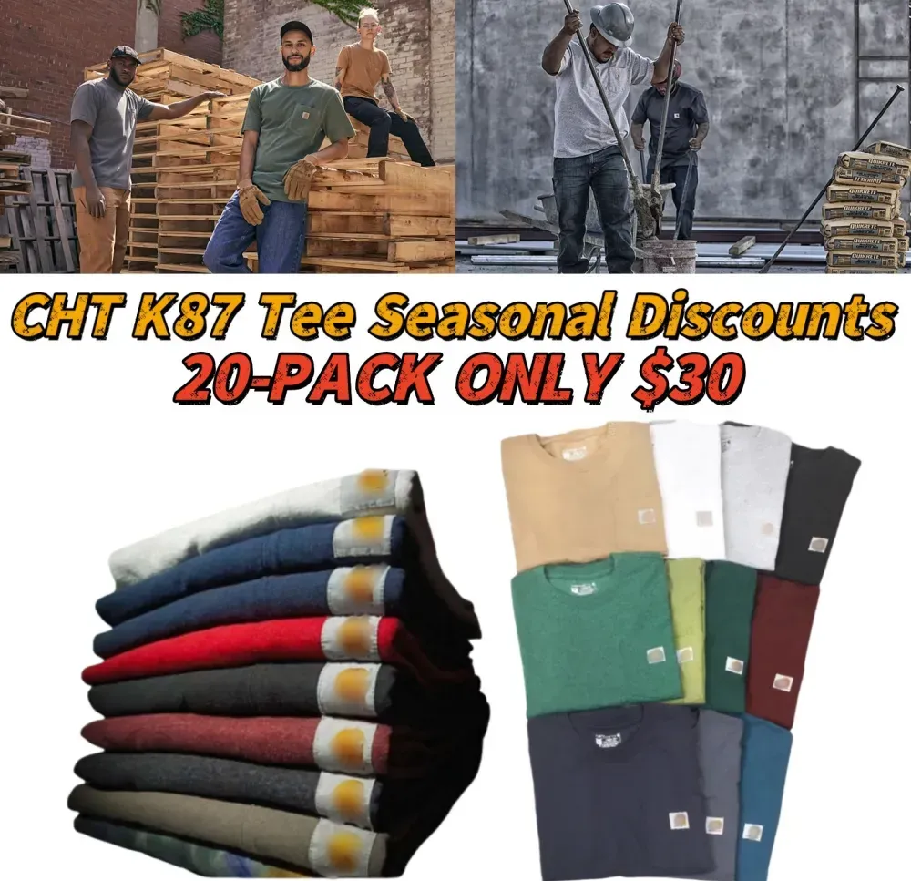 🔥Last Day Promotion! Men's K87 Workwear Loose Fit Heavyweight Short-Sleeve Pocket T-Shirt (Also Available in Big & Tall)