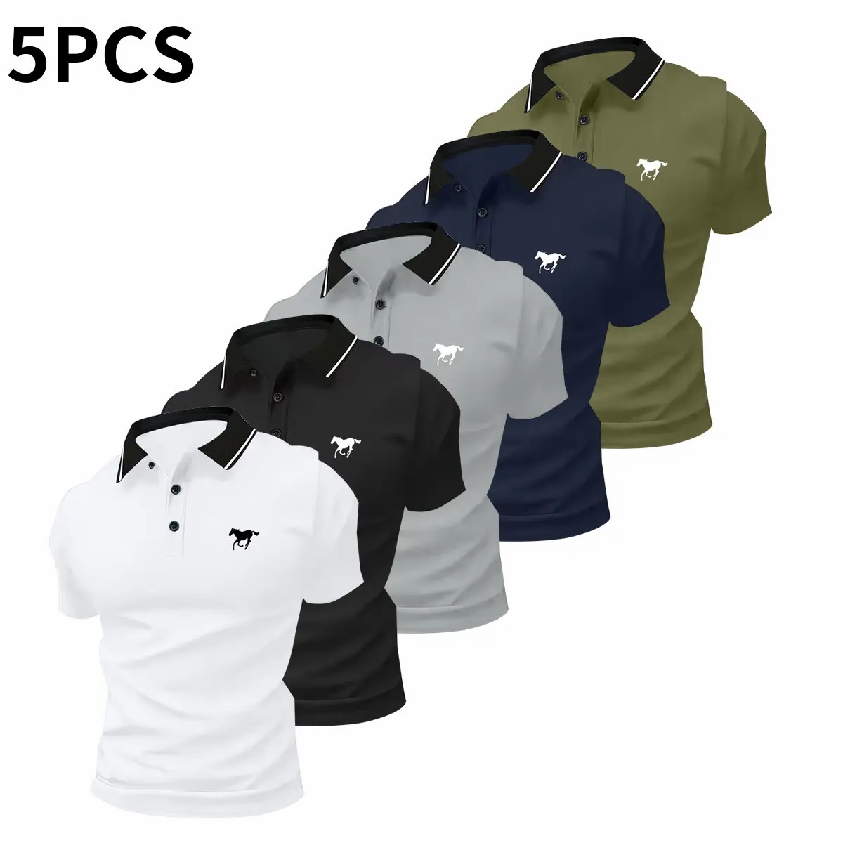 5-Pack Men's Classic Polo Shirts – Everyday Business Casual | Only $22.99