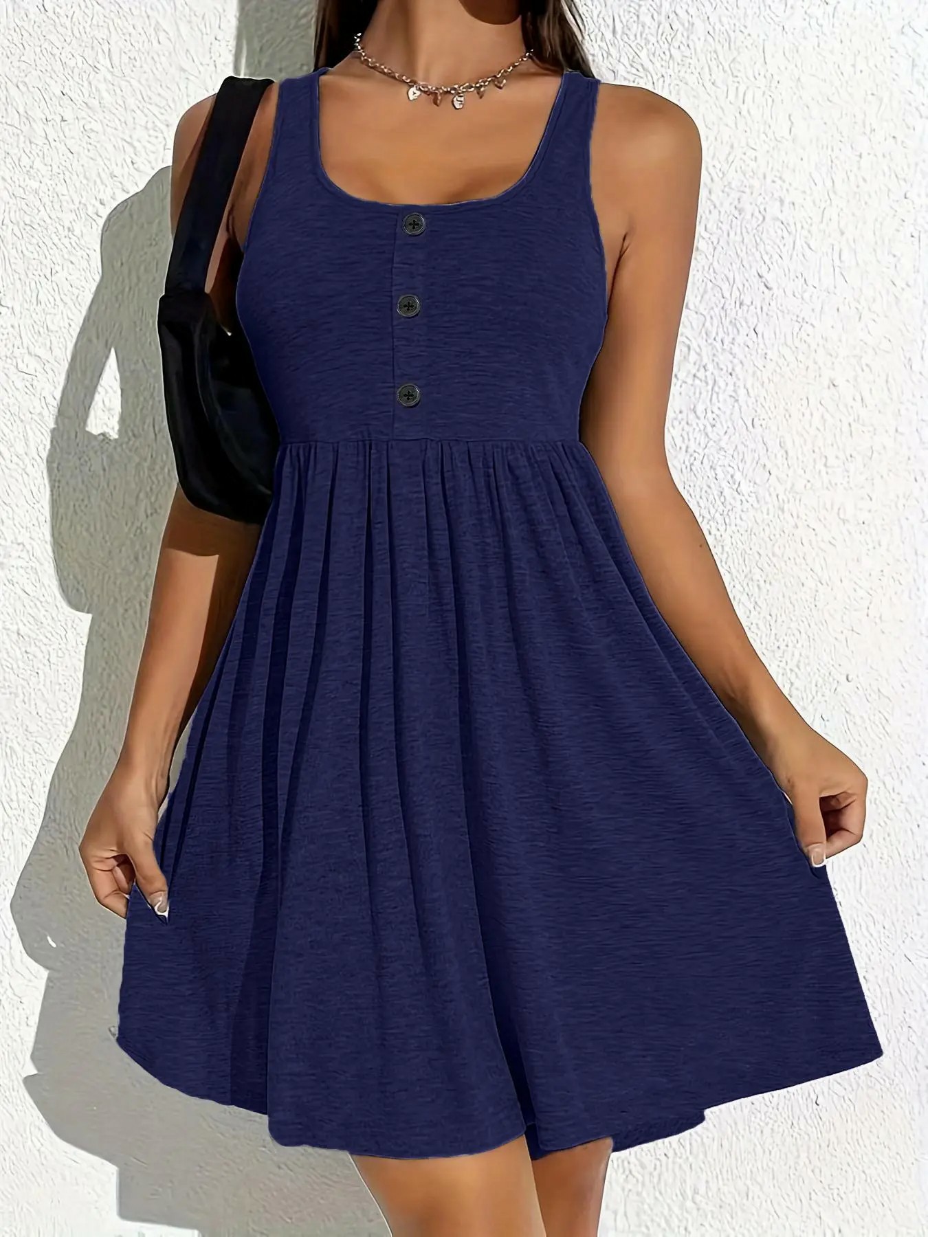 Plus Size Scoop Neck Stretch Jersey Tank Dress –  Easy Care Daily Wear Dress