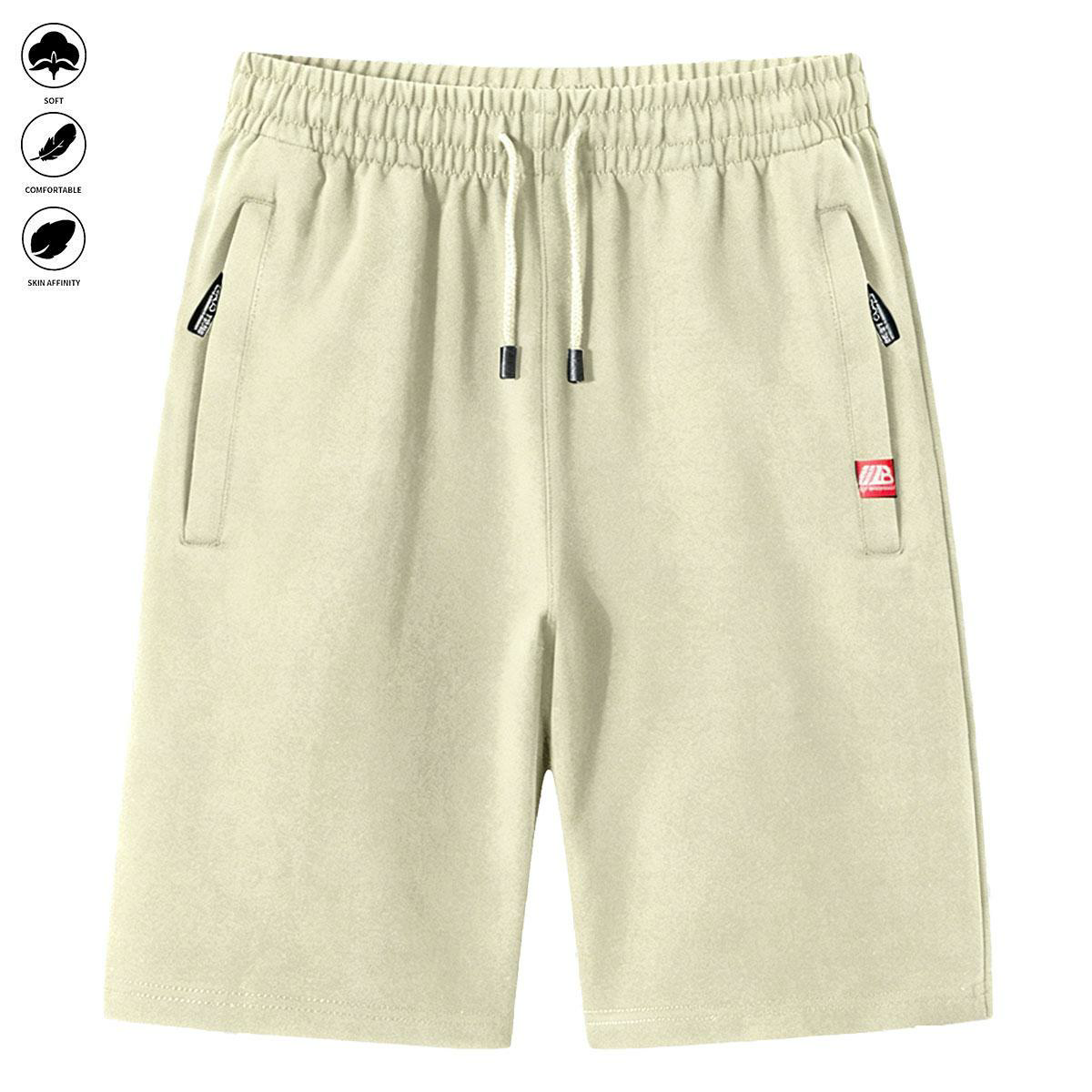 Men's Casual Breathable Summer Sports Shorts with Pullstring and Zipper for Beach Outdoor Activities Cycling Daily Wear