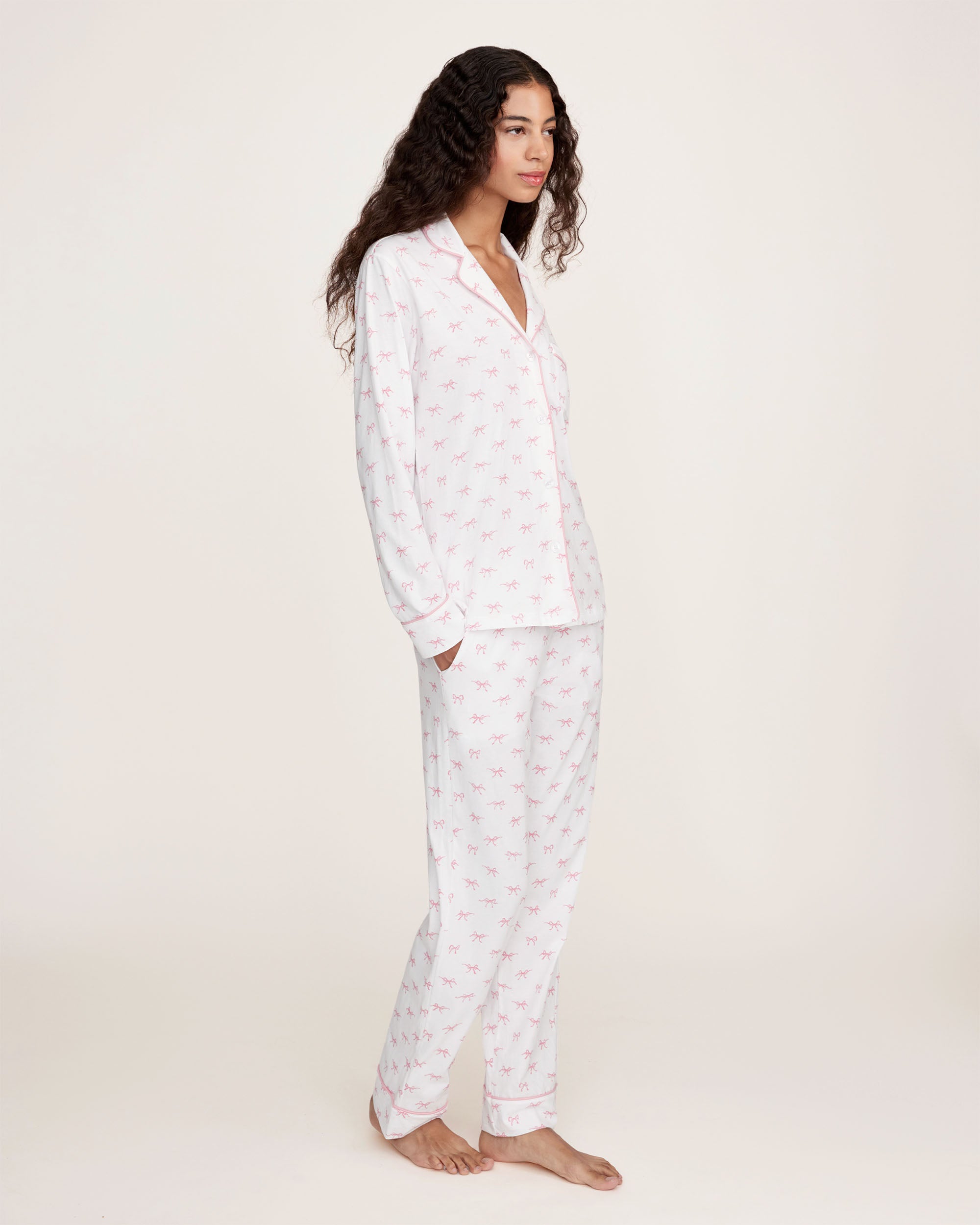 Women's Pima Pajama Set in Blushing Bows