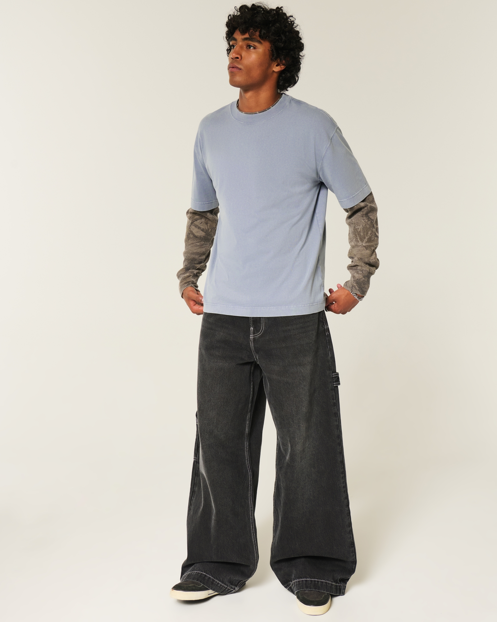 Boxy Heavyweight Washed Cotton Crew T-Shirt