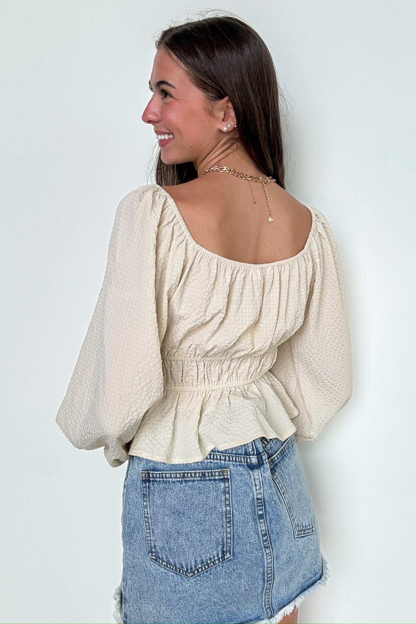 Square Neck Ruched Top