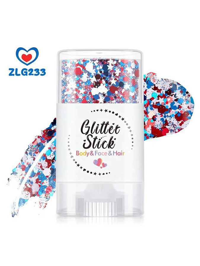American Retro Independence Day July 4Th Red, White, Blue Body And Hair Shining Stick
