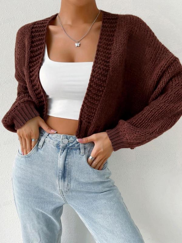 Women's Gingerbread Sweater Cartoon Drop Shoulder Cropped Christmas Cardigan