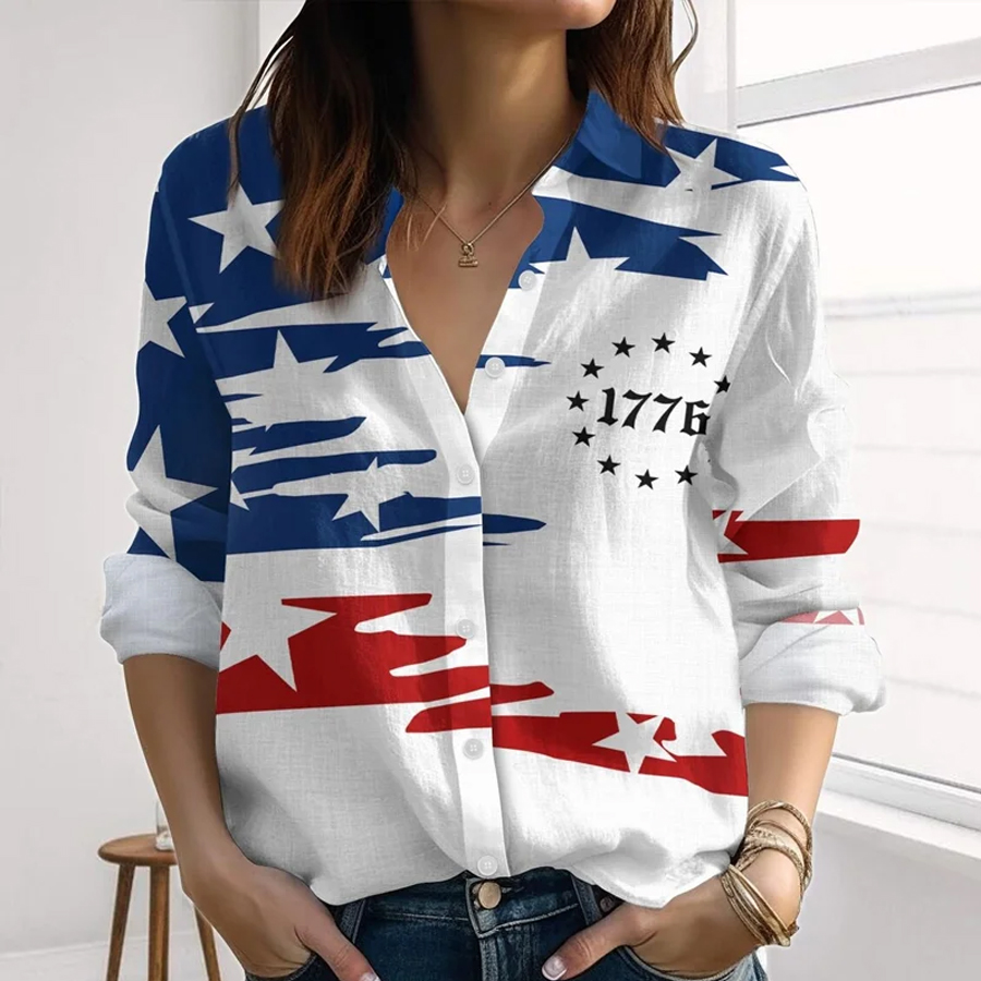 Women'S Flag Printed Shirt