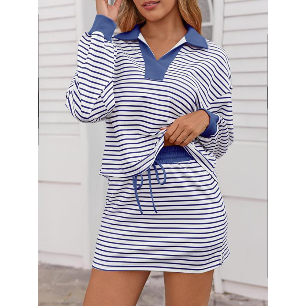 Women's Striped 2-Piece Lounge Set