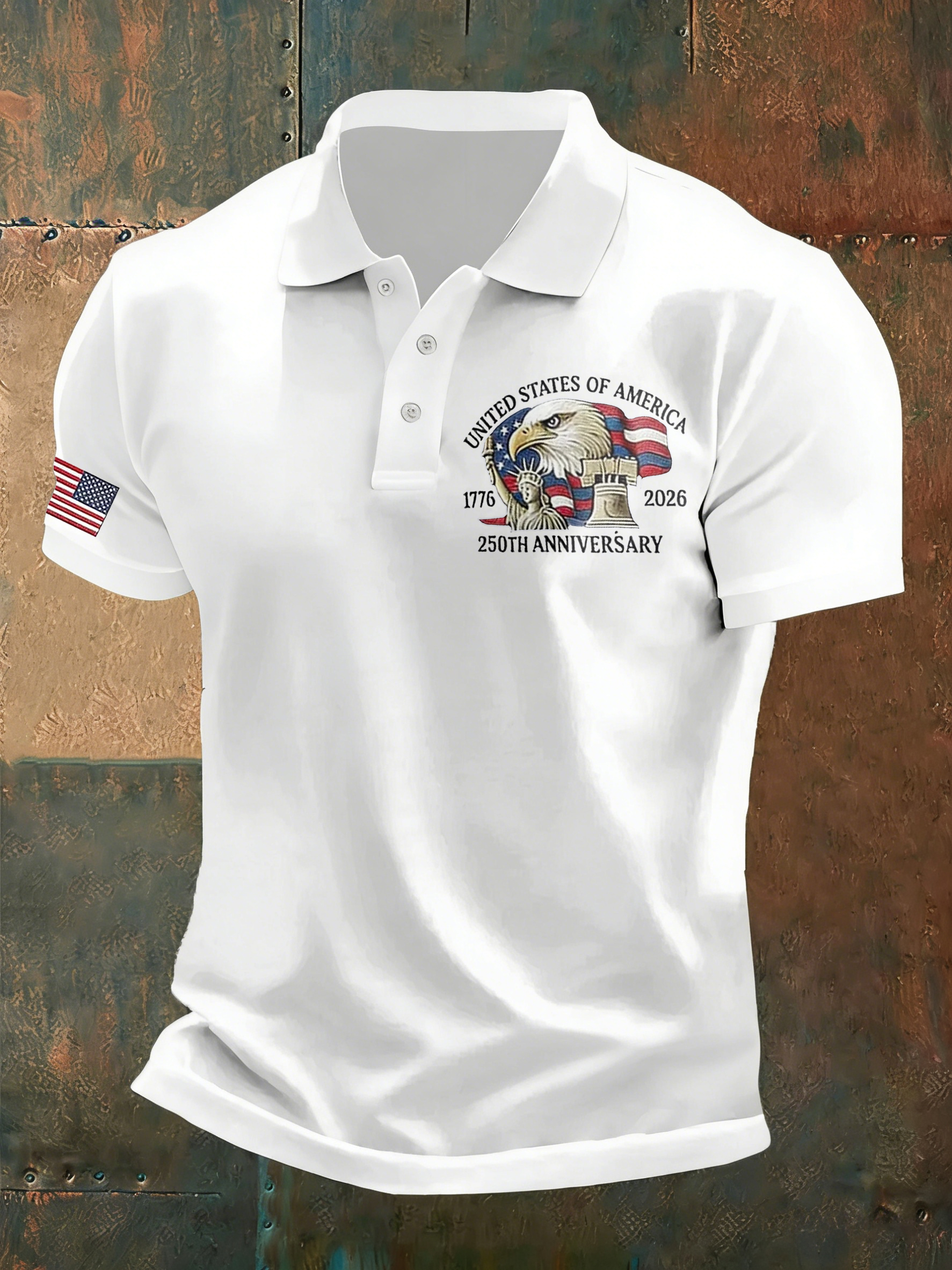 Men'S Casual Independence Day 250Th Anniversary Polo Shirt