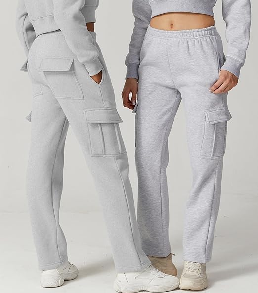 Women’s Medium Waist Fleece Baggy Sweatpants