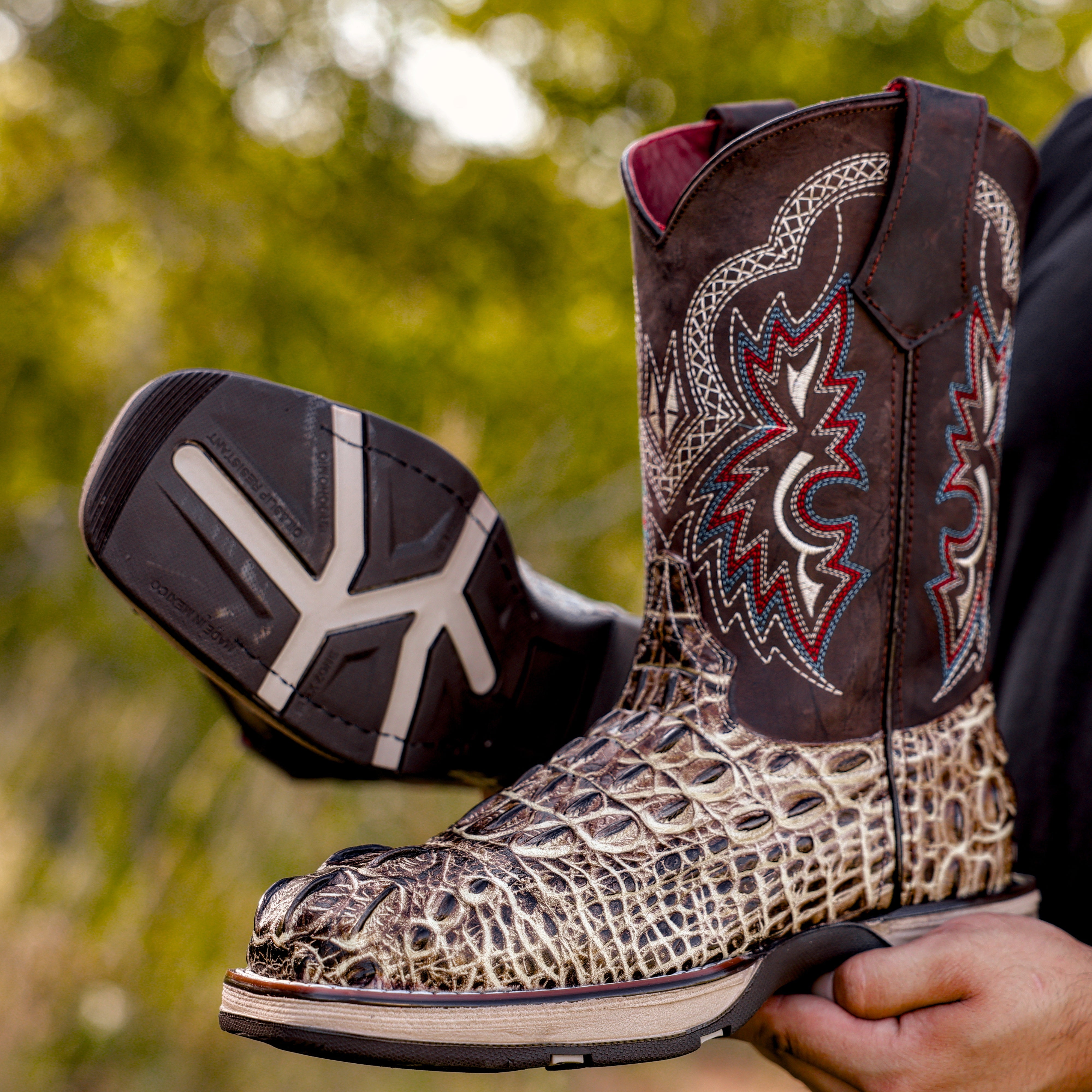 Desert Orix Caiman Neck Leather Boots With 3D Lightweight Sole - Composite Toe