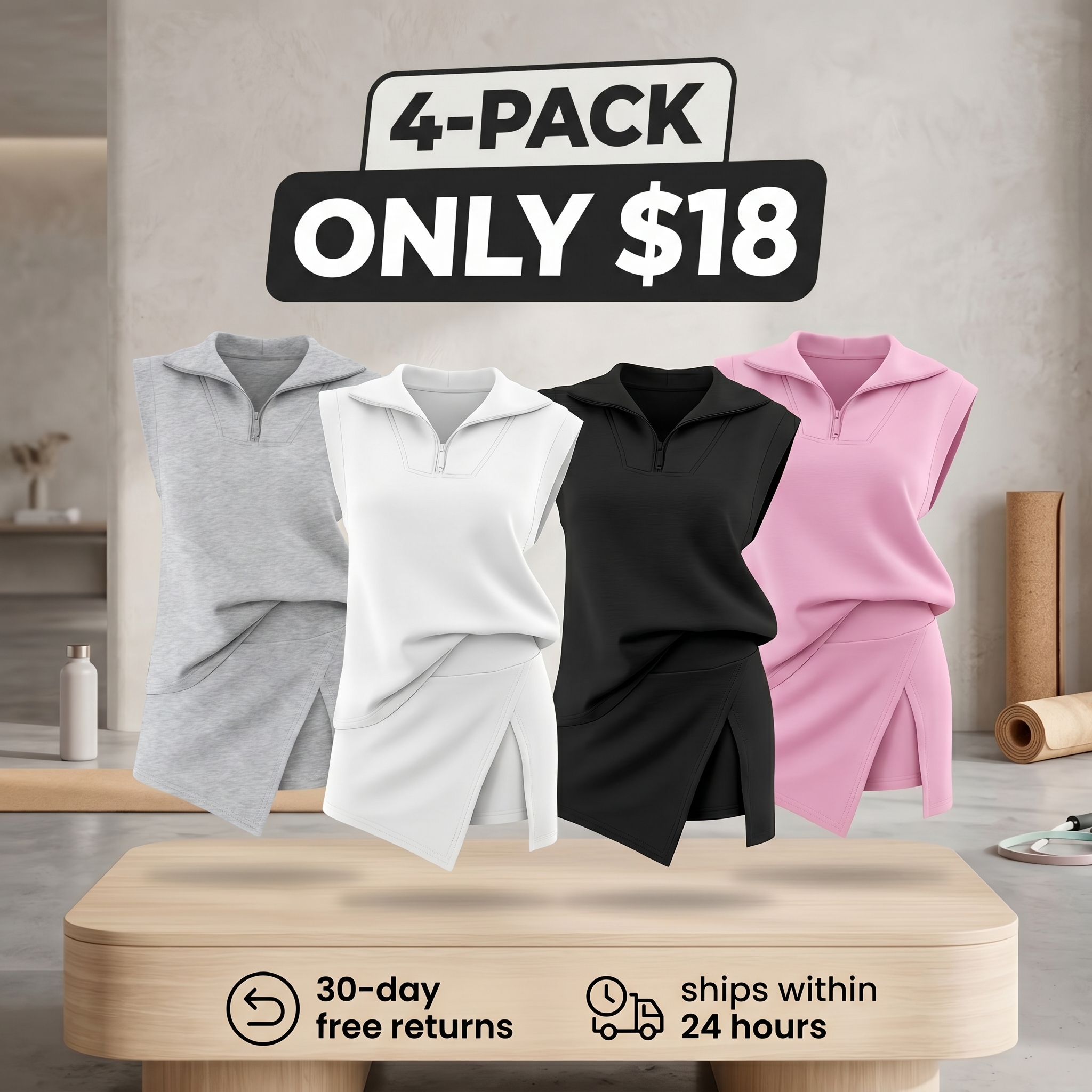 Women's Two-Piece Skirt Set (Tennis Wear / Casual Sportswear)