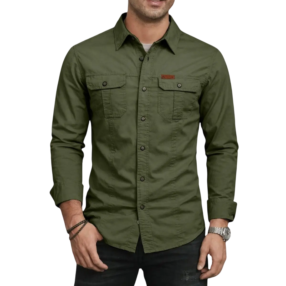 Men's Long Sleeve Workwear Shirt - Outdoor Casual Versatile Top