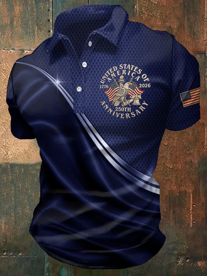 Men's Casual Printed Polo Shirt