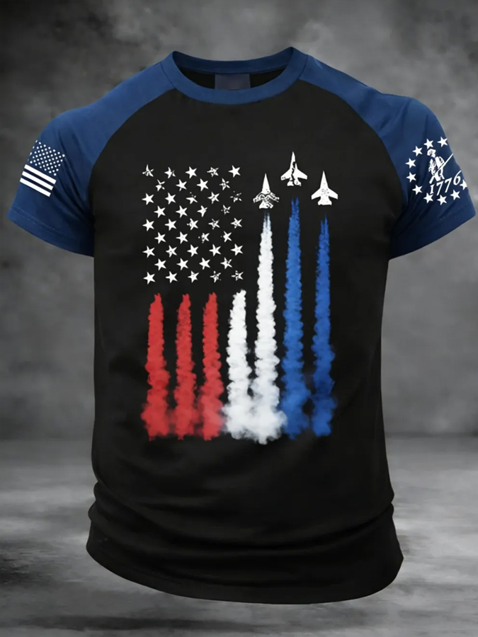 Men'S Flag Patterned Short Sleeved T-Shirt
