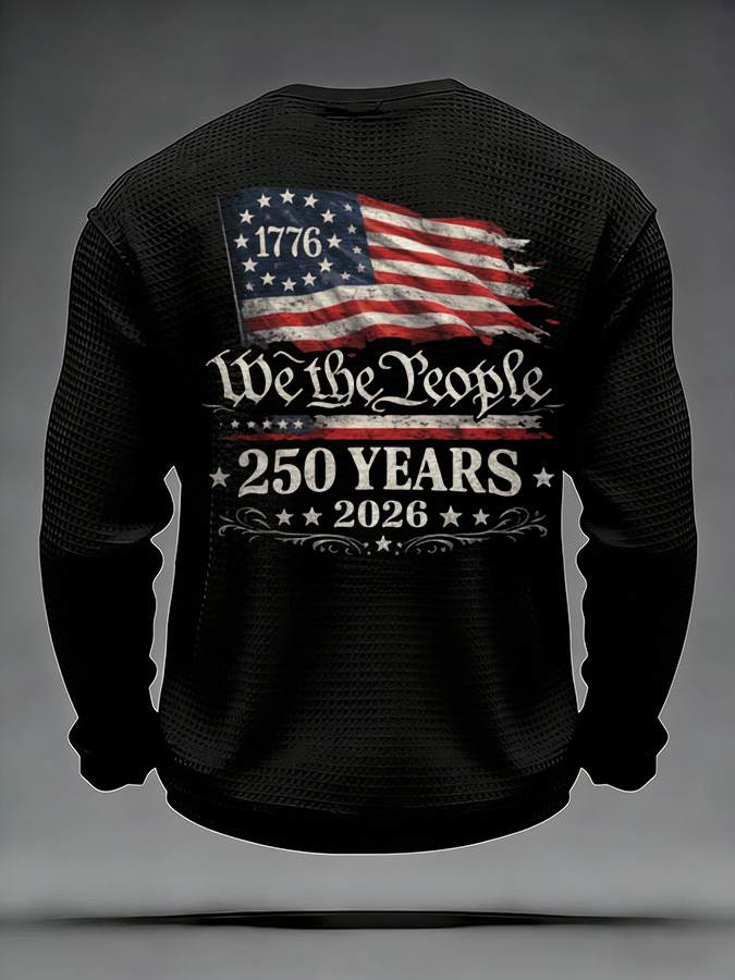 Unisex 250Th Anniversary Celebration Waffle Round Neck Long Sleeve T-Shirt