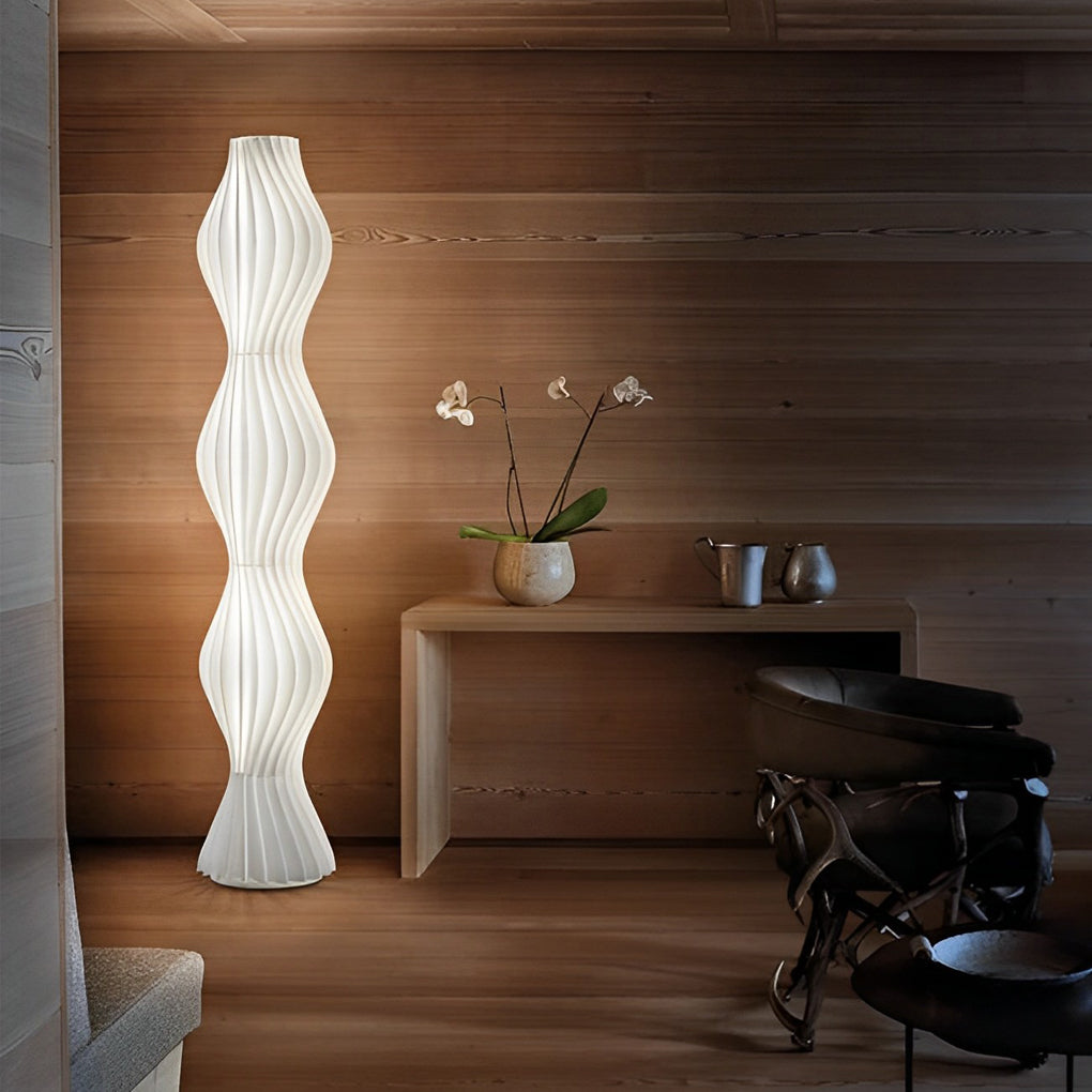 Pleated Grass Skirt Three Step Dimming LED White Ins Nordic Floor Lamp