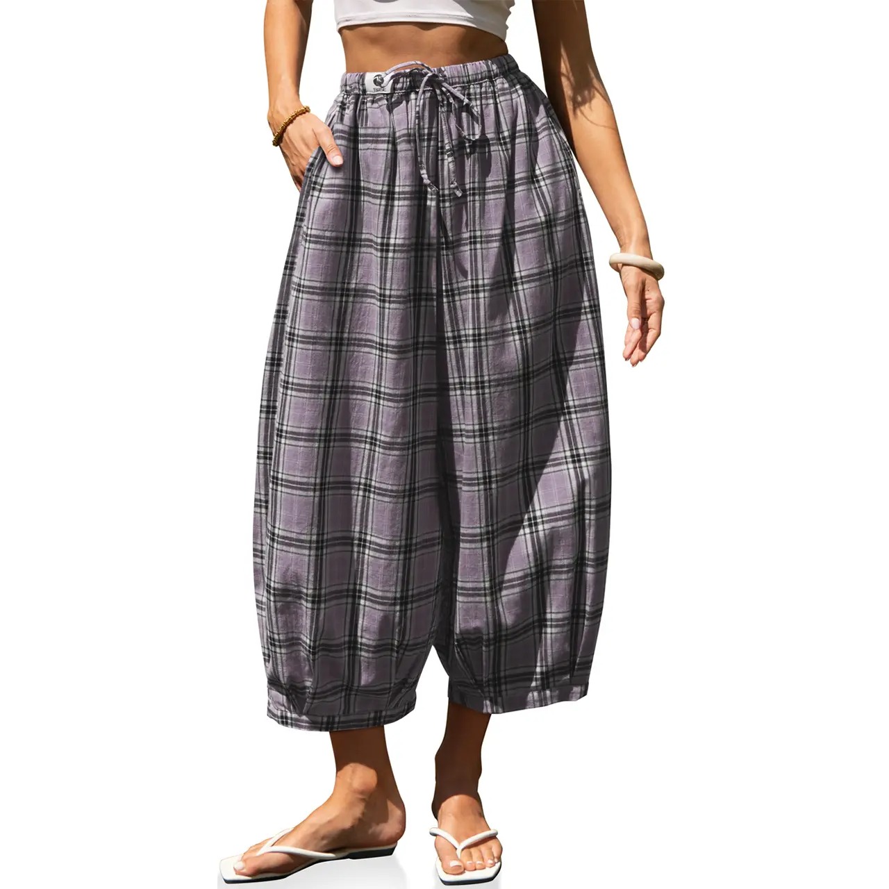 Womens Linen Wide Leg Pants