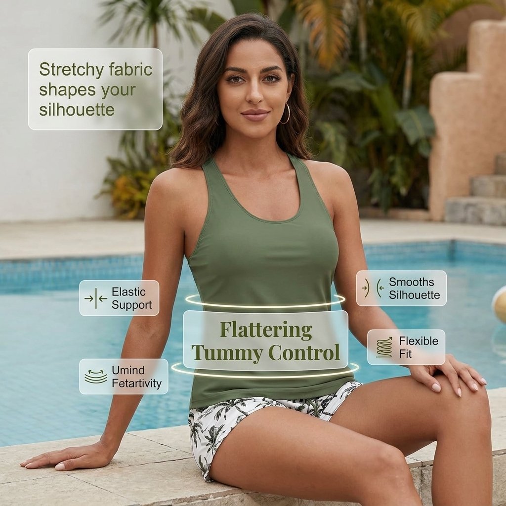 ⏰LAST DAY 90% OFF - 3 Piece Tankini with Shorts 🔥