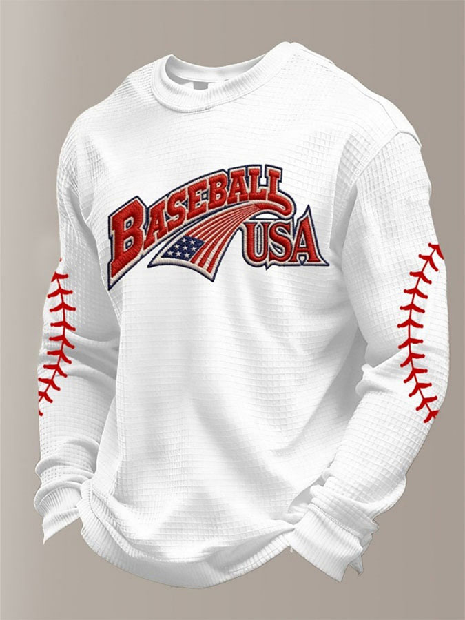 Men'S Baseball Classic Printed Waffle Top