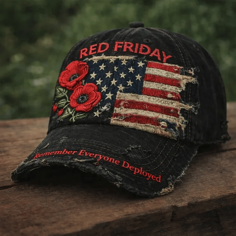 Unisex casual red Friday print hat