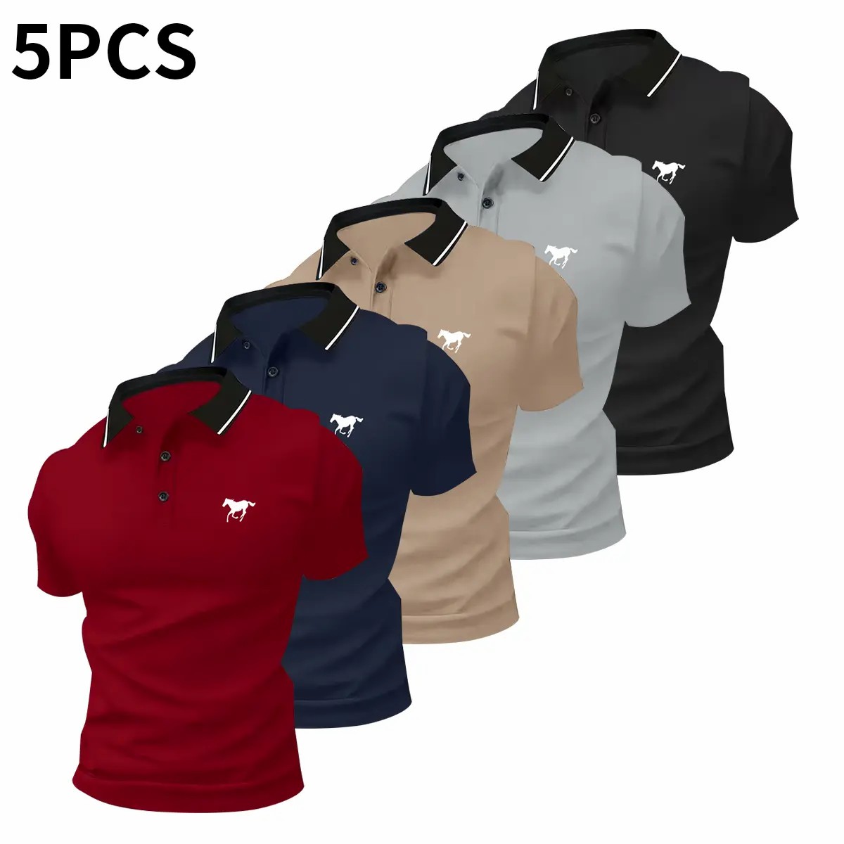 5-Pack Men's Classic Polo Shirts – Everyday Business Casual | Only $22.99