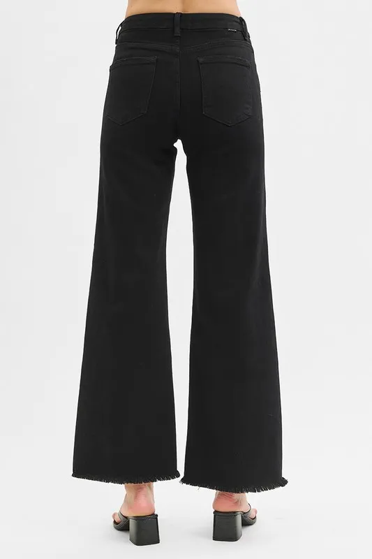 Full Size Tummy Control High Rise Wide Jeans Plus Size
