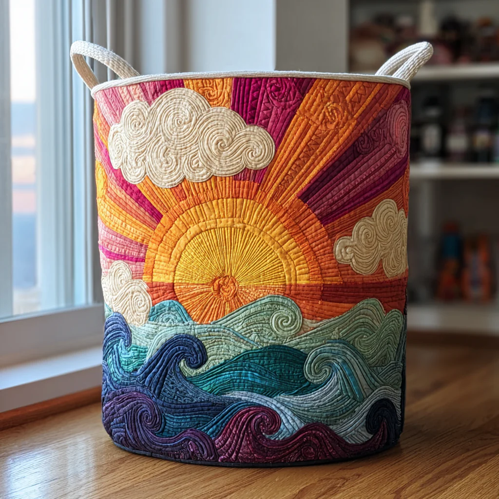 Sunshine  Quilted Laundry Basket – 2026 New 3D Textured Craft Design