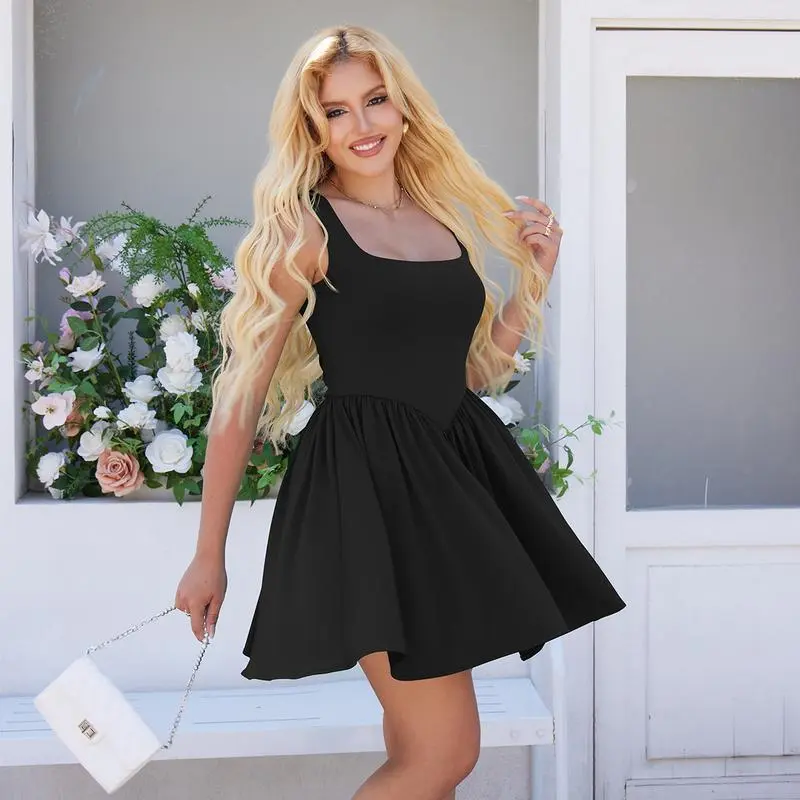 Lady's summer sleeveless V-neck A-line skirt (Just $3 Each!)