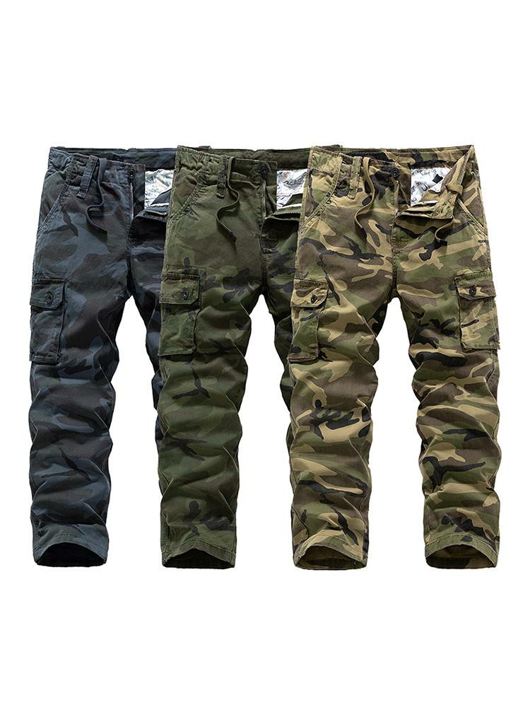 Men's Cotton Camouflage Cargo Pants | Multi-Pocket Relaxed Fit