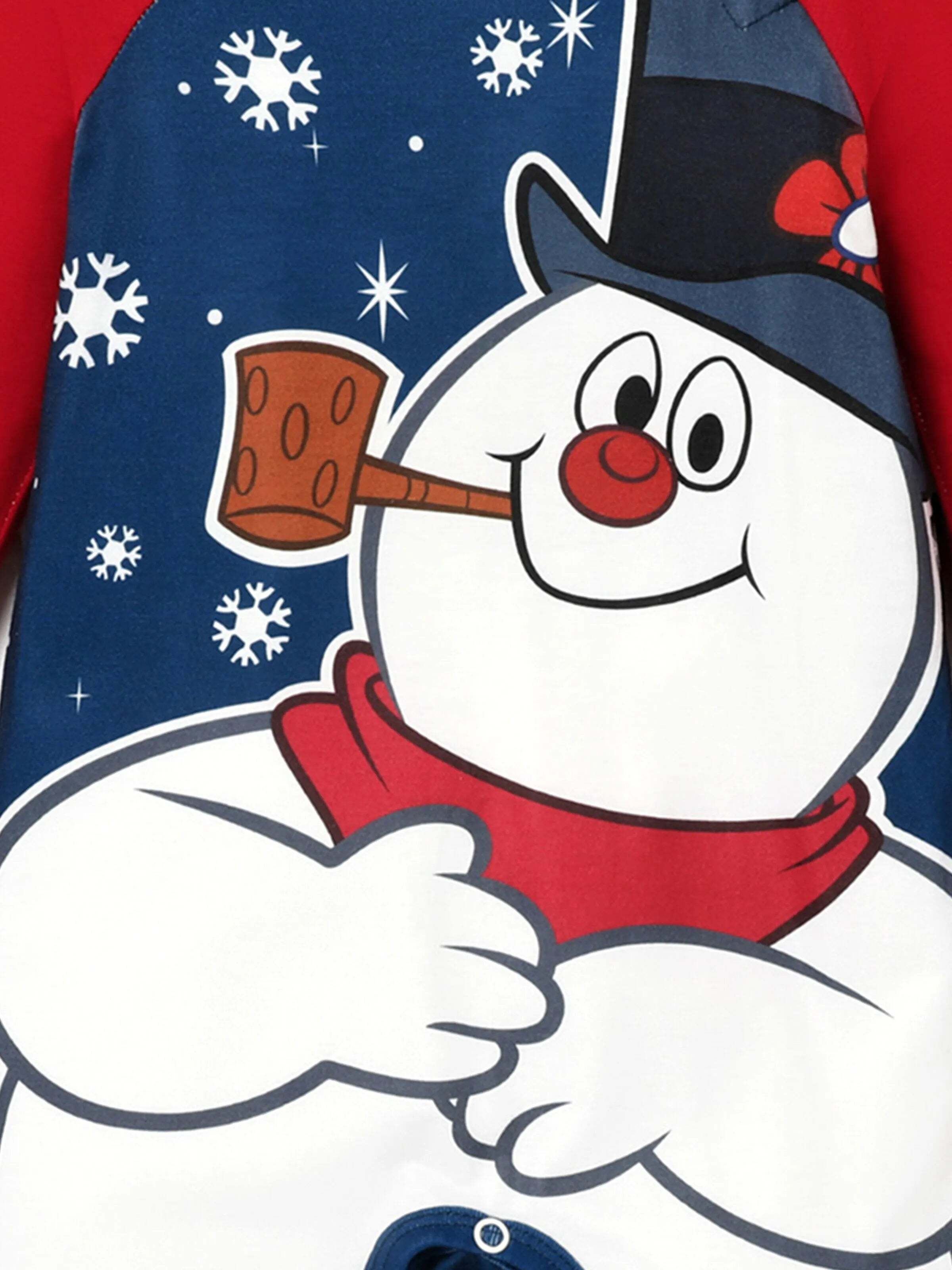 Frosty The Snowman Christmas Family Matching Color-block Pajamas Sets with Christmas Socks