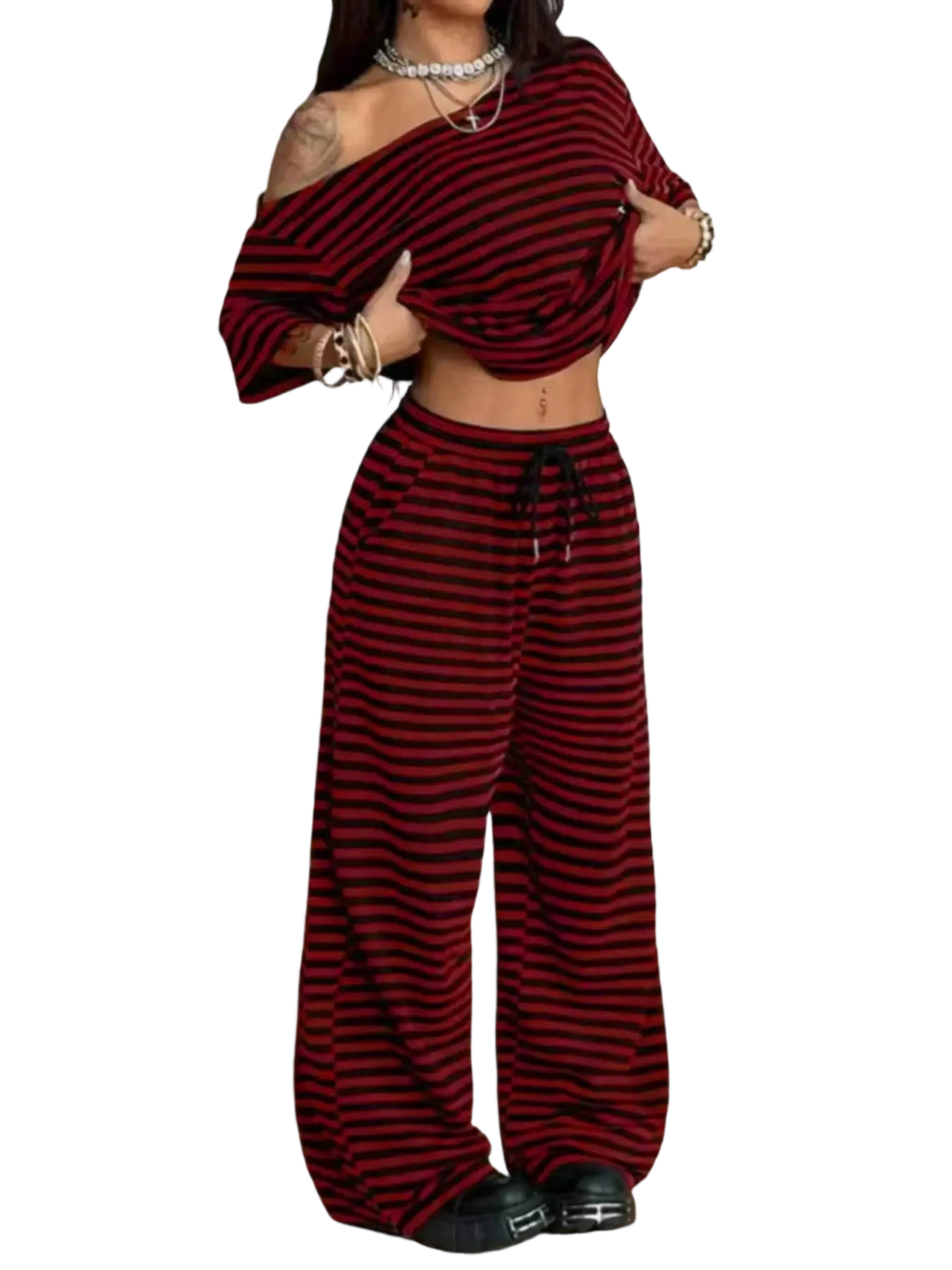 Women's Asymmetrical Neck 2-Piece Set