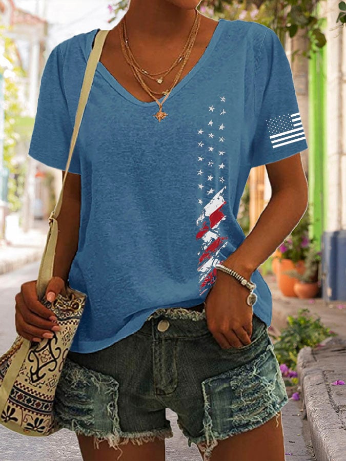 Women's Independence Day Printed Casual T-Shirt