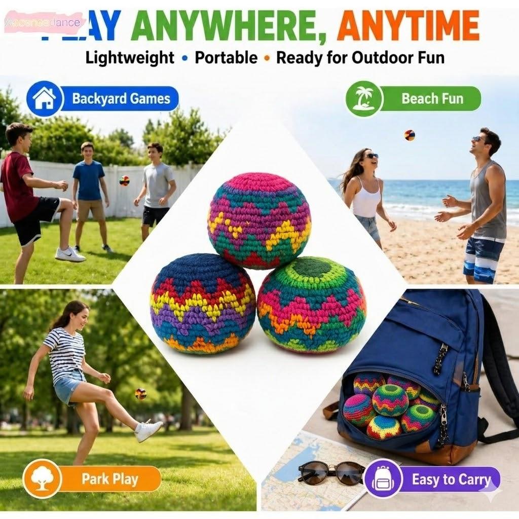 10 PCS Handmade Crochet Hacky Sack Set