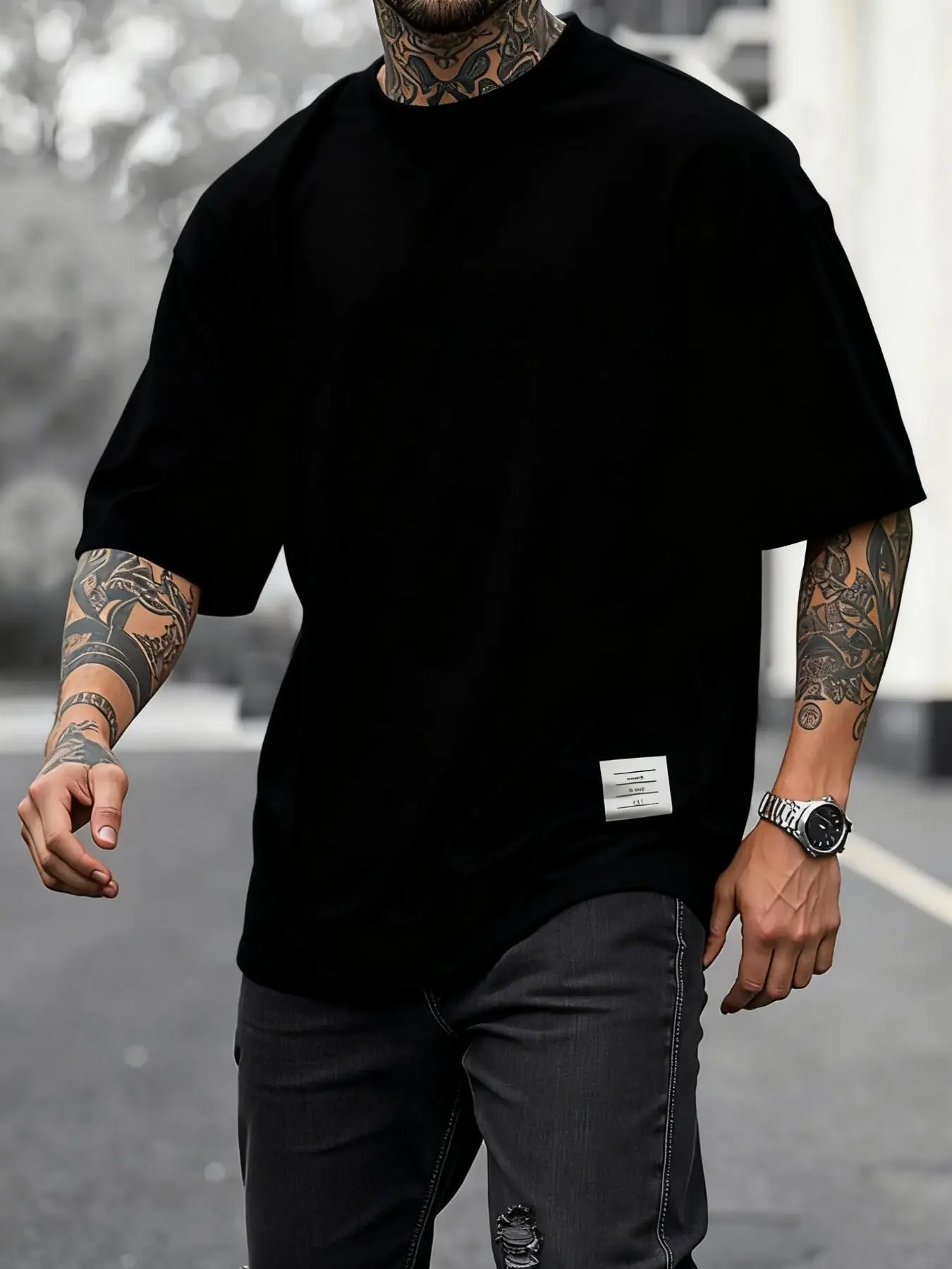 Men's Plus Size Round Neck Short Sleeve Shirt, Ultra Comfortable Everyday Wear, Casual Streetwear Oversized Style, Perfect for Daily Use