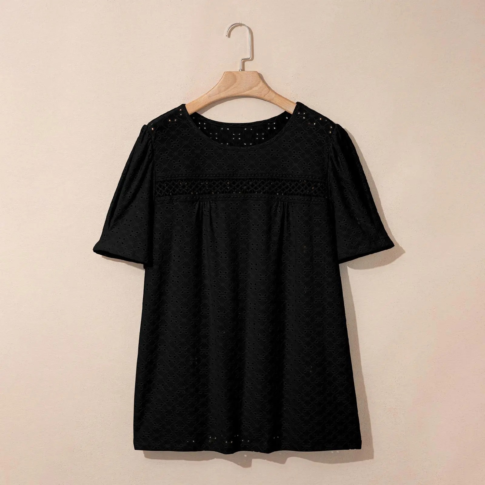 Plus-Size Puff Sleeve Blouse
