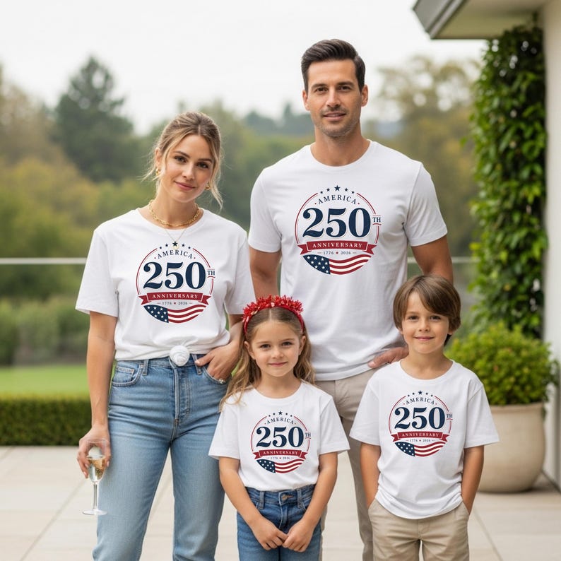 America 250th Anniversary Family Shirt | Unisex 1776-2026 Patriotic Family Tee | Fourth of July Kids Baby Matching Gift