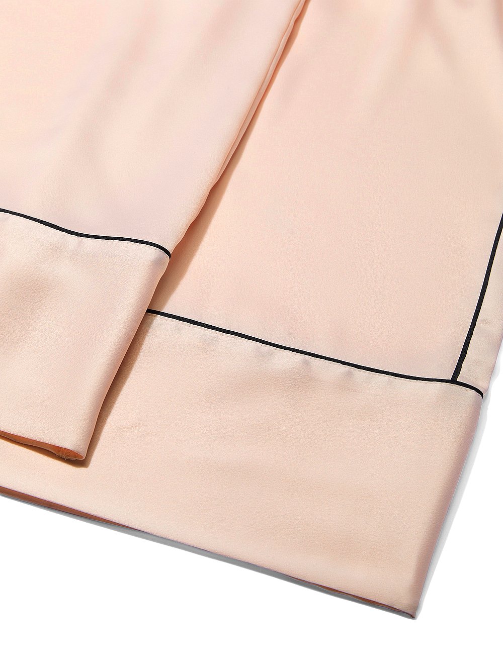 Signature Satin Short-Sleeve Long Pajama Set Sheer Blush