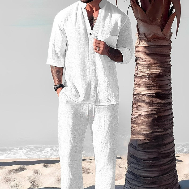Men's Trendy Cotton Linen Top & Pants Two-Piece Set🎉BIG SALE-70% OFF