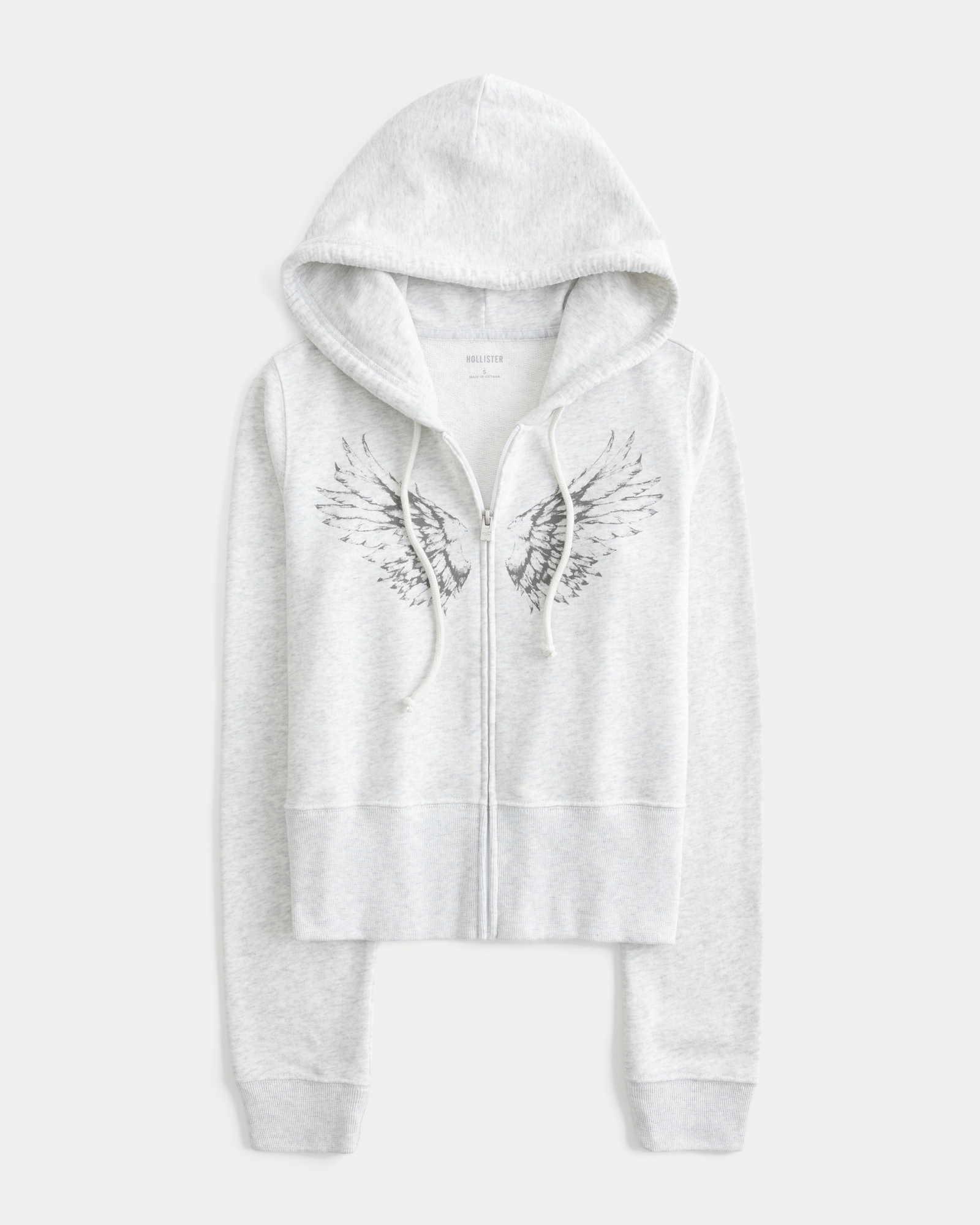 Terry Zip-Up Lovebirds Graphic Hoodie