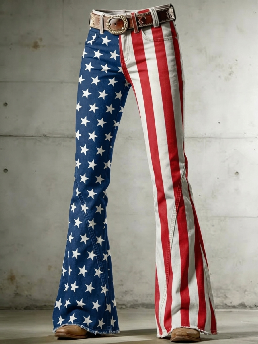 Women's 250th Anniversary Hot Diamond Printed Casual Jeans