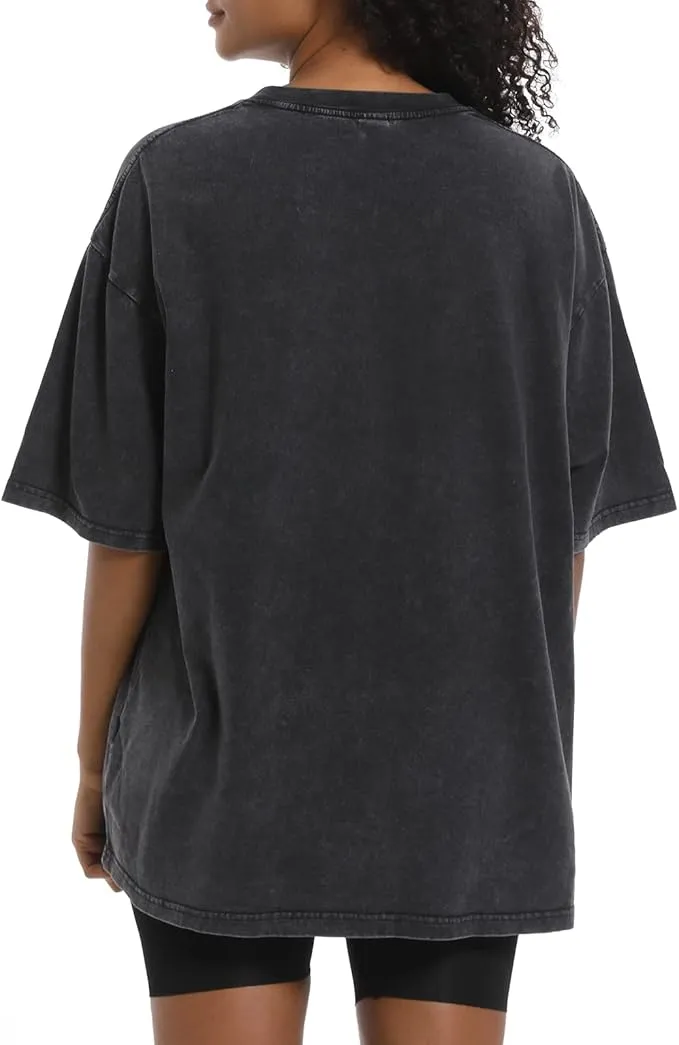 Acid Wash Women's Oversized Cotton T-Shirt