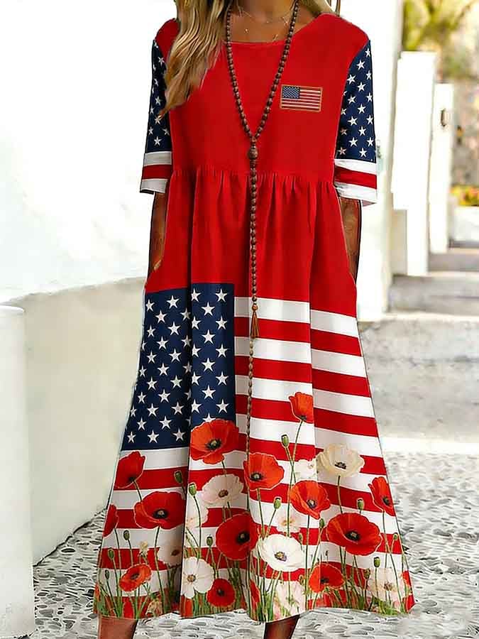 Women's Red Friday Print Dress