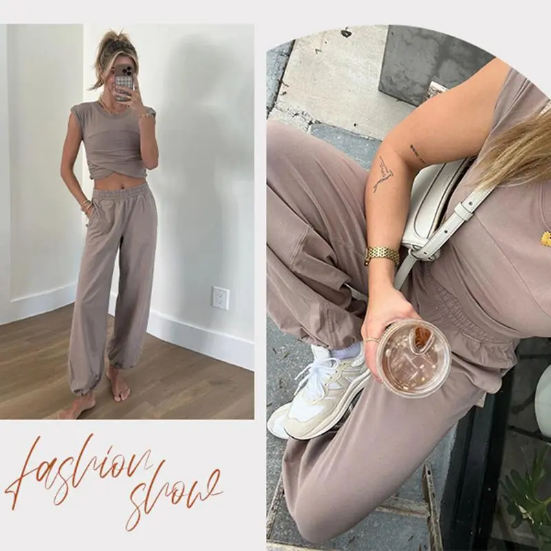 Women's Two-Piece Casual Suit Short Top (Under $3 a set!)
