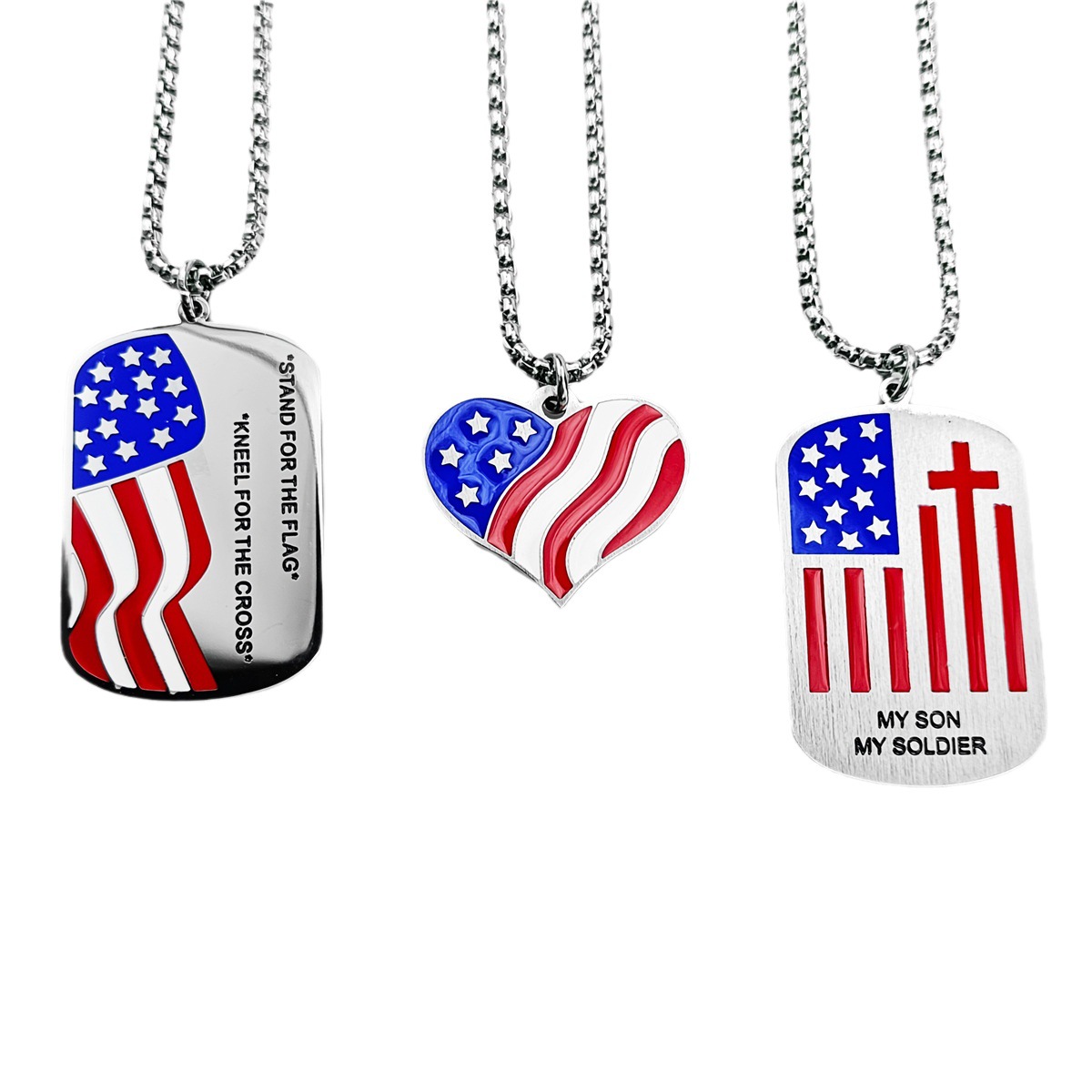 Independence Day Square Series Necklace