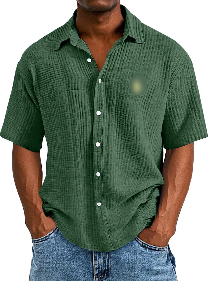 🔥🔥 Men's Loose Fit ✨ Textured Short-Sleeve 🌿 😎