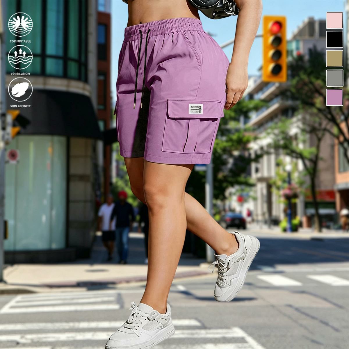 4-Pack Women's Quick-Dry Cargo Shorts | Lightweight, Stretch & Multi-Pocket