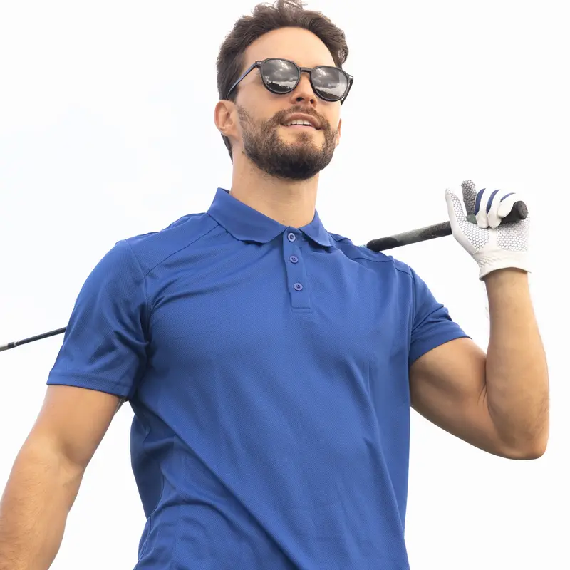 [We recommend sizing up] Men's Solid-Color Sports Polo Shirt