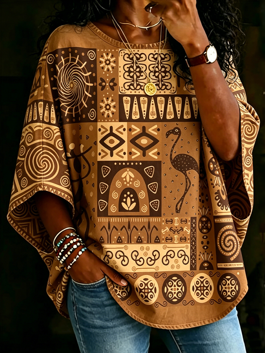 Women's Stylish Tribal Print T-Shirt